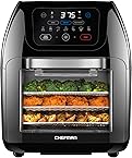 CHEFMAN Multifunctional Digital AirFryer+ Rotisserie,Dehydrator, Convection Oven17 Touch Screen Presets Fry,Roast,Dehydrate, Bake, XL 10L Family Size,Auto Shutoff,Large Easy-View Window Black,10 Quart