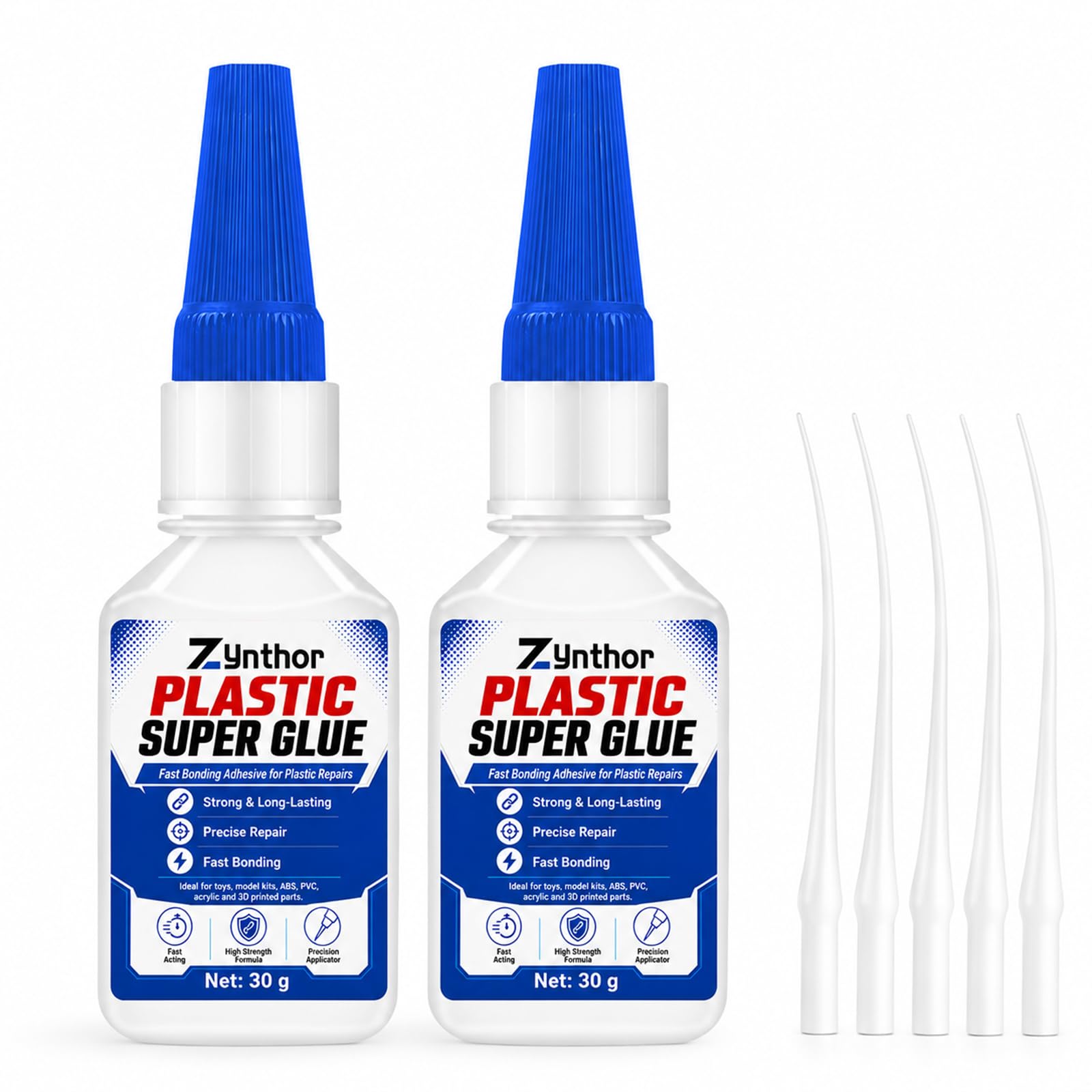 Plastic Glue 2 Pack (2 x 30g), Strong Super Glue for Plastic and Model Glue