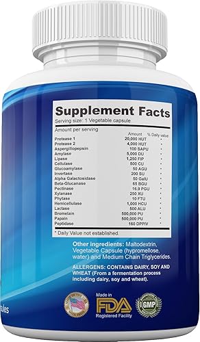 Miniatura 3 de Digest PS Suplemento de apoyo de múltiples enzimas digestivas avanzadas - Limpieza diaria del sistema de digestión esencial bromelina, lipasa,