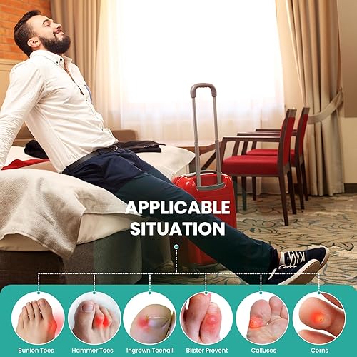 Miniatura 6 de Welnove Protectores de dedos  Paquete de 12 fundas de silicona para dedos de martillo, callos, ampollas, protectores de gel suave para aliviar el