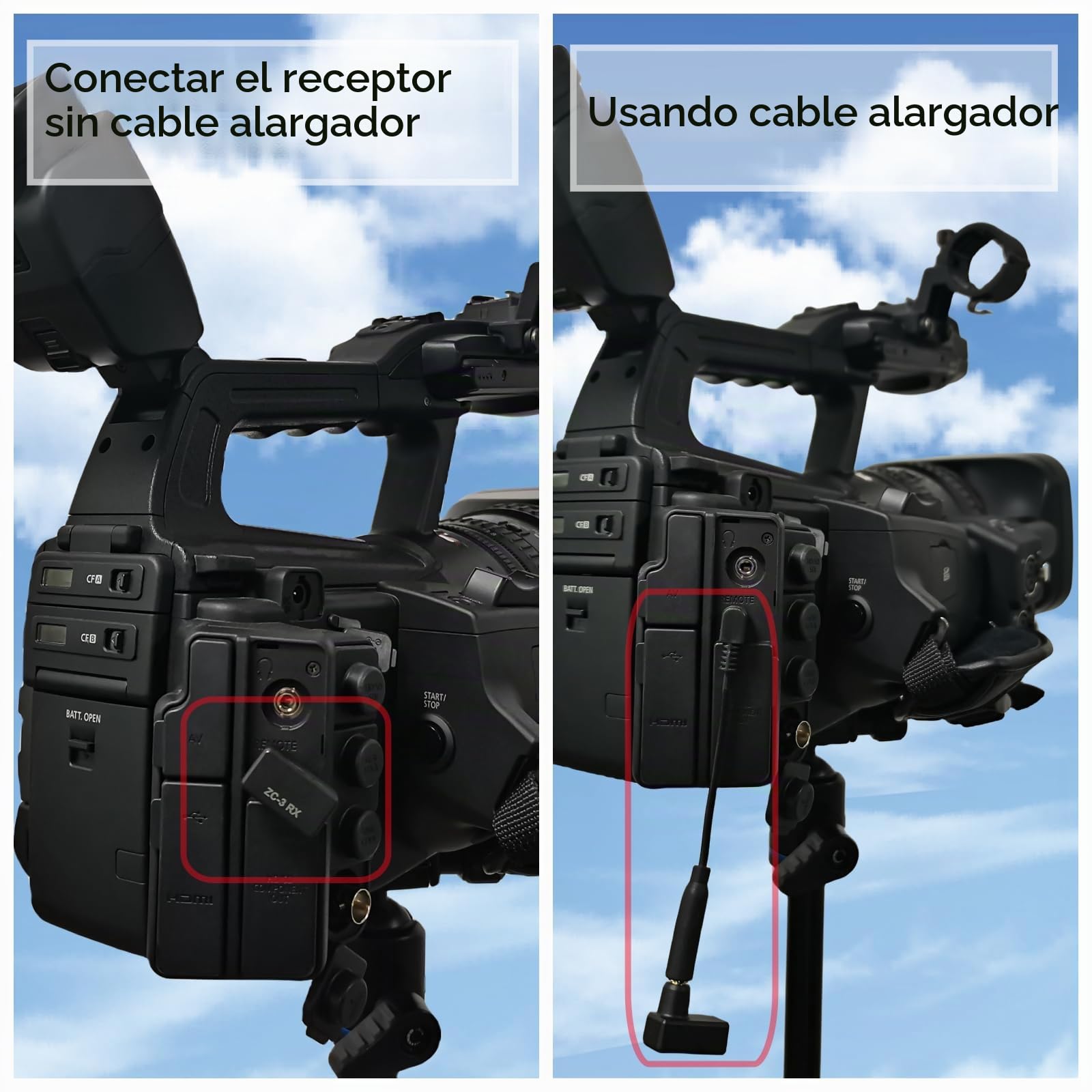 PHOLSY Mando a Distancia Inalámbrico con LANC para Canon Sony Videocámaras | Videocámara Remoto de 2,5 mm, Zoom de Vídeo, Enfoque de Vídeo, Iris y Remoto de Grabación de Vídeo
