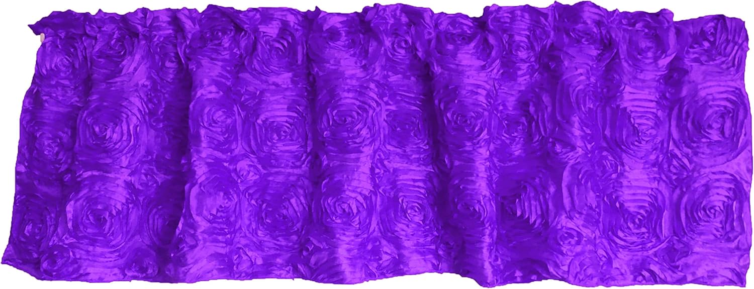 Zen Creative Designs 3D Rosette Window Valance Home Décor Bedroom Nursery Kitchen Window (58" Wide x 20" Long, Purple)