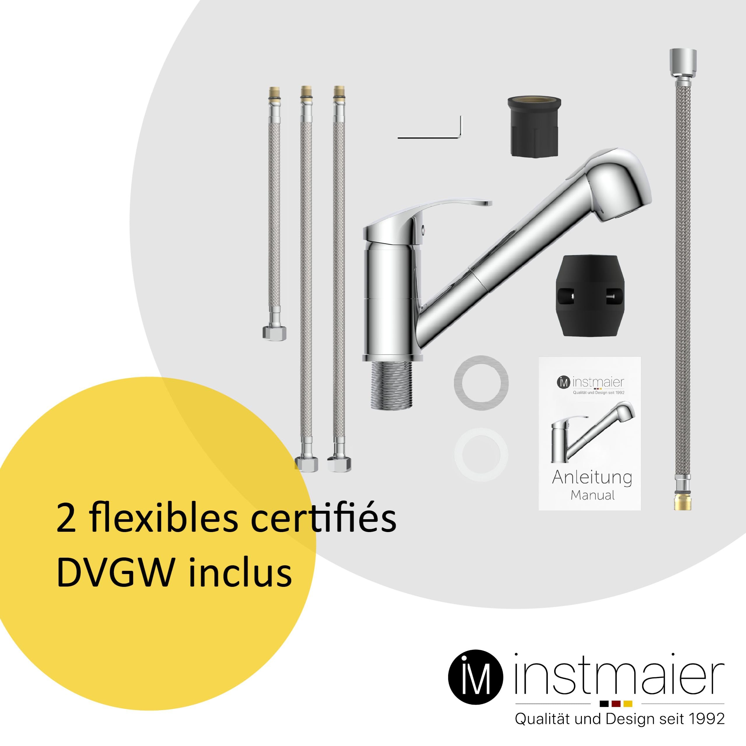 Instmaier K4 | Mitigeur De Cuisine Avec Douchette Flexible | Robinet D