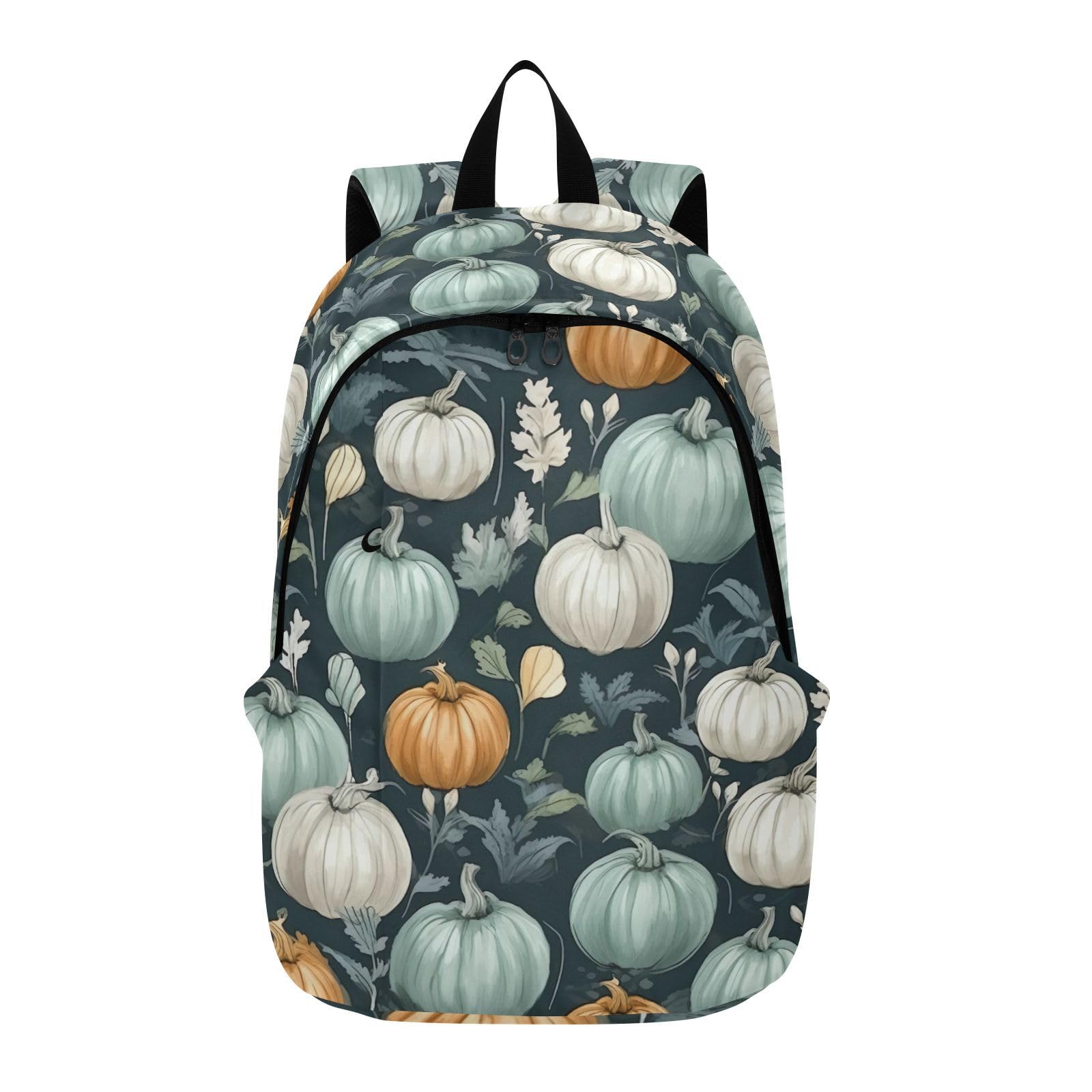 MCHIVER Travel Backpack Colorful Pumpkins Leaves Casual Daypack Backpacks Lightweight Carry on Bag Water Resistant Hiking Backpack for Men and Women