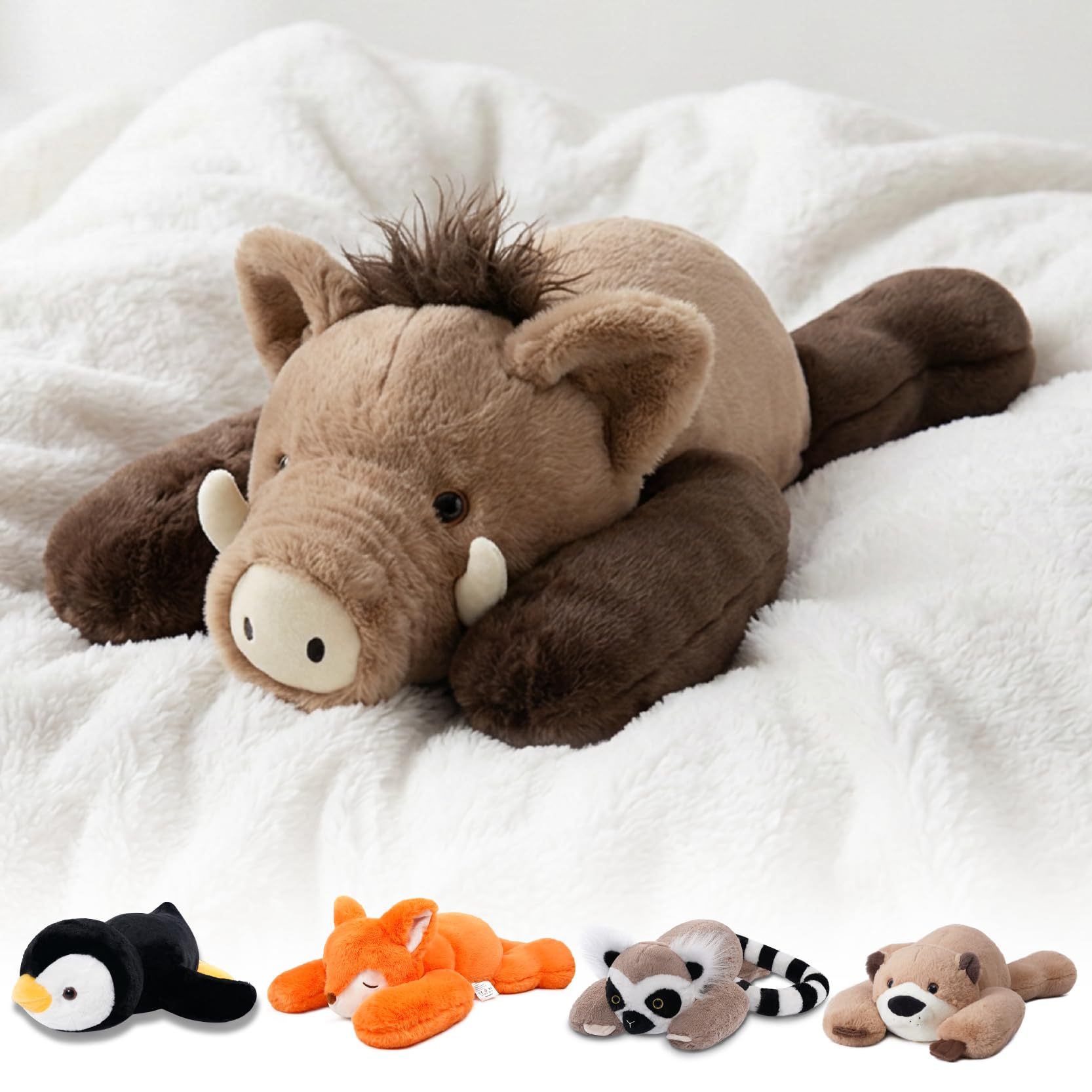 Niuniu Daddy Weighted Stuffed Animals, 20 in 3.3 lbs, Wild Boar Plush