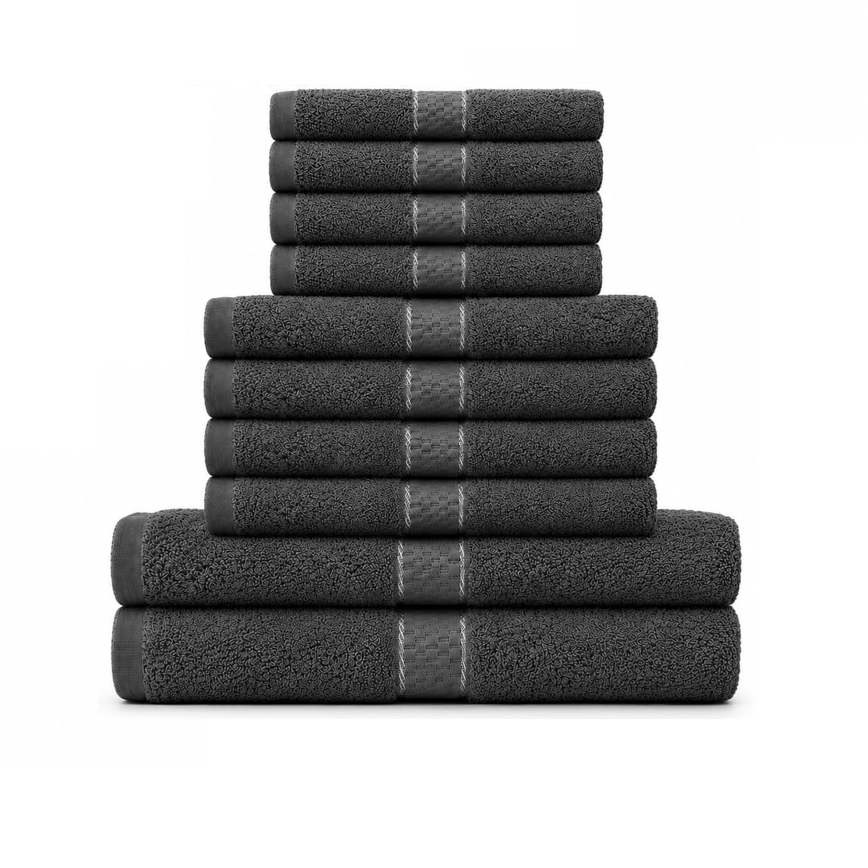 Luxury 10 Piece Towel Bale Set 100% Cotton Terry Cotton, 400 GSM Soft & Highly Absorbent Towels, Includes 2 Bath Towels, 4 Hand Towels & 4 Face Towels, Hotel & Spa Quality Bathroom Towel Set (Grey) โ image 1