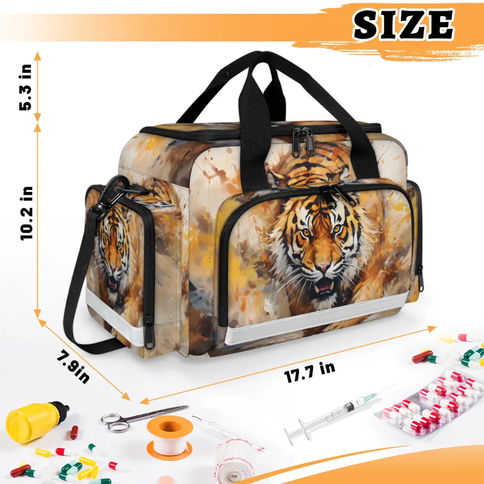 GzLeyigou First Aid Bags Empty, Ferocious Tige Emergency Bag First Aid Kit Multiple Compartment Kit Carrier On Call Trauma Bag For Paramedics Emergency Medical Supplies Kit