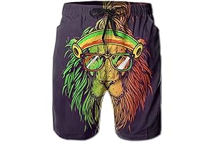 FREEHOTU Jamaican Board Shorts for Men: Swim, Beach, Sportswear with Quick Dry...