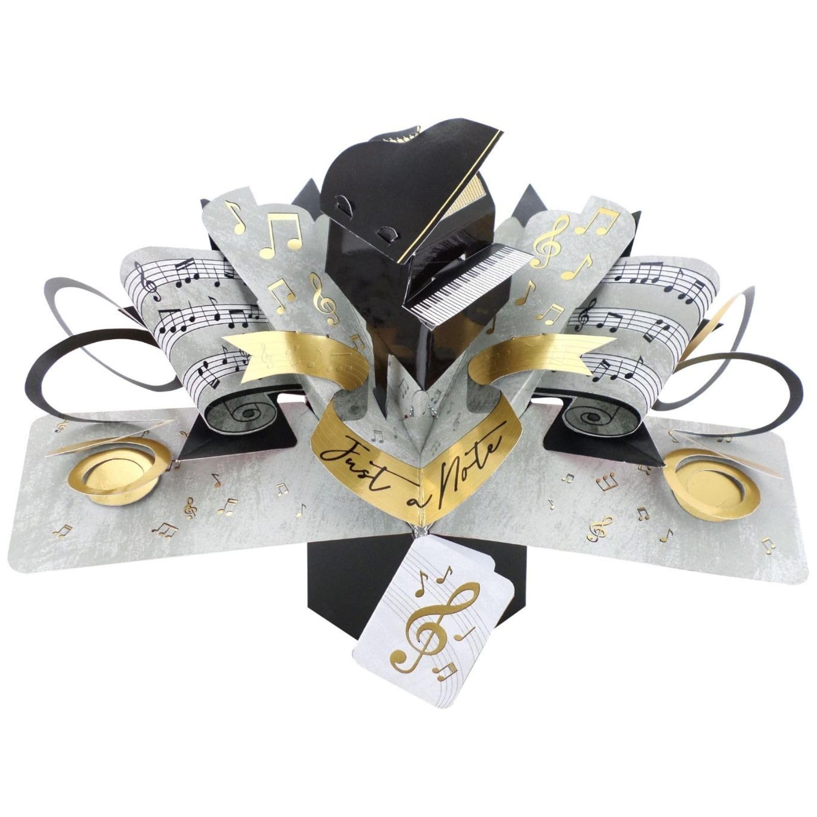 Piano Pop Up Greeting Card Just A Note Birthday 3D Card