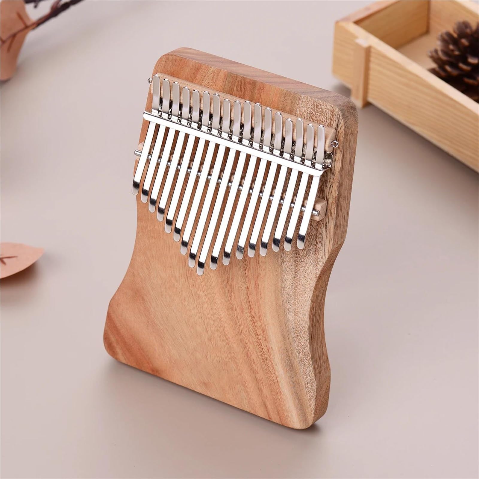 Kalimba Fortepian 17-klawiszowy Fortepian Kalimba Camphorwood C Tone Z Torbą Do Noszenia Książka Muzyczna Skala Muzyczna Naklejki Młotek Tuningowy(Set1)