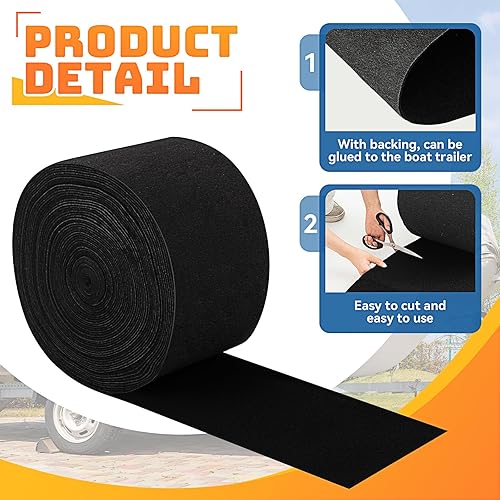 Miniatura 3 de Timgle Alfombra de poliéster para remolques de barcos, accesorios para remolques de barcos, piezas de remolque marino, acolchado para remolques de