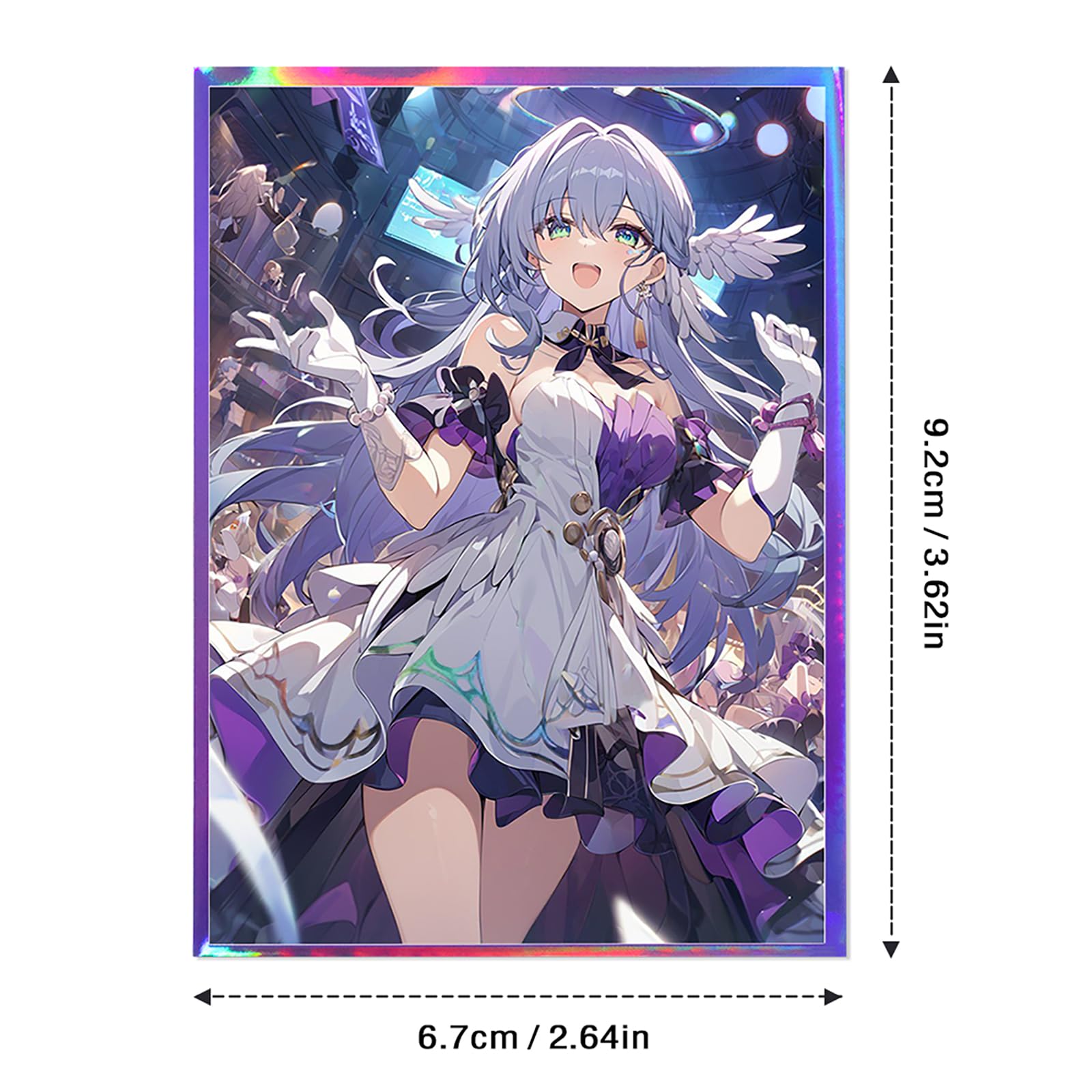 60 PCS Holographic Trading Card Sleeves for MTG HD Printing Card Sleeves Anime Card Sleeves Protective Card Sleeves 67 mm x 92 mm for PTCG/TCG - Image 2