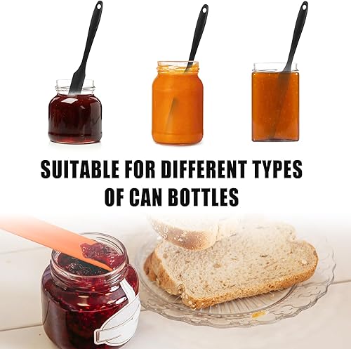 Miniatura 2 de 3 espátulas para tarros, espátulas de silicona resistentes al calor, con mango largo, esparcidor de mermelada, crema, mantequilla, espátulas para