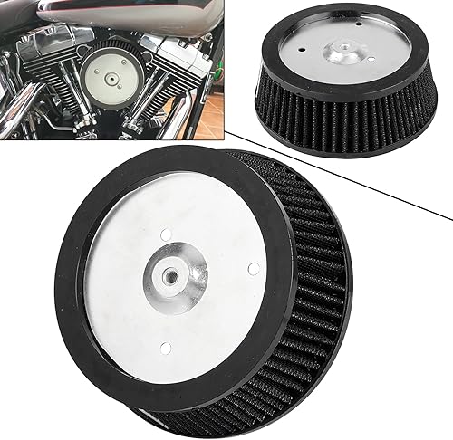 Miniatura 7 de Reemplazo de elemento limpiador de aire de ventosa gris para Harley Big Twin 1999-2017 Dyna Softail Road King FLHR