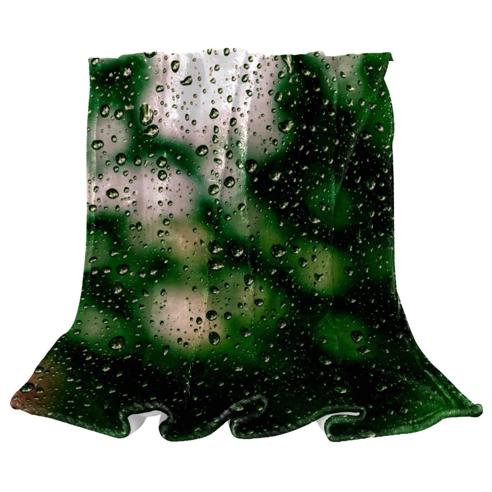 Couverture polaire haut de gamme motif gouttes de pluie pour lit et canapé