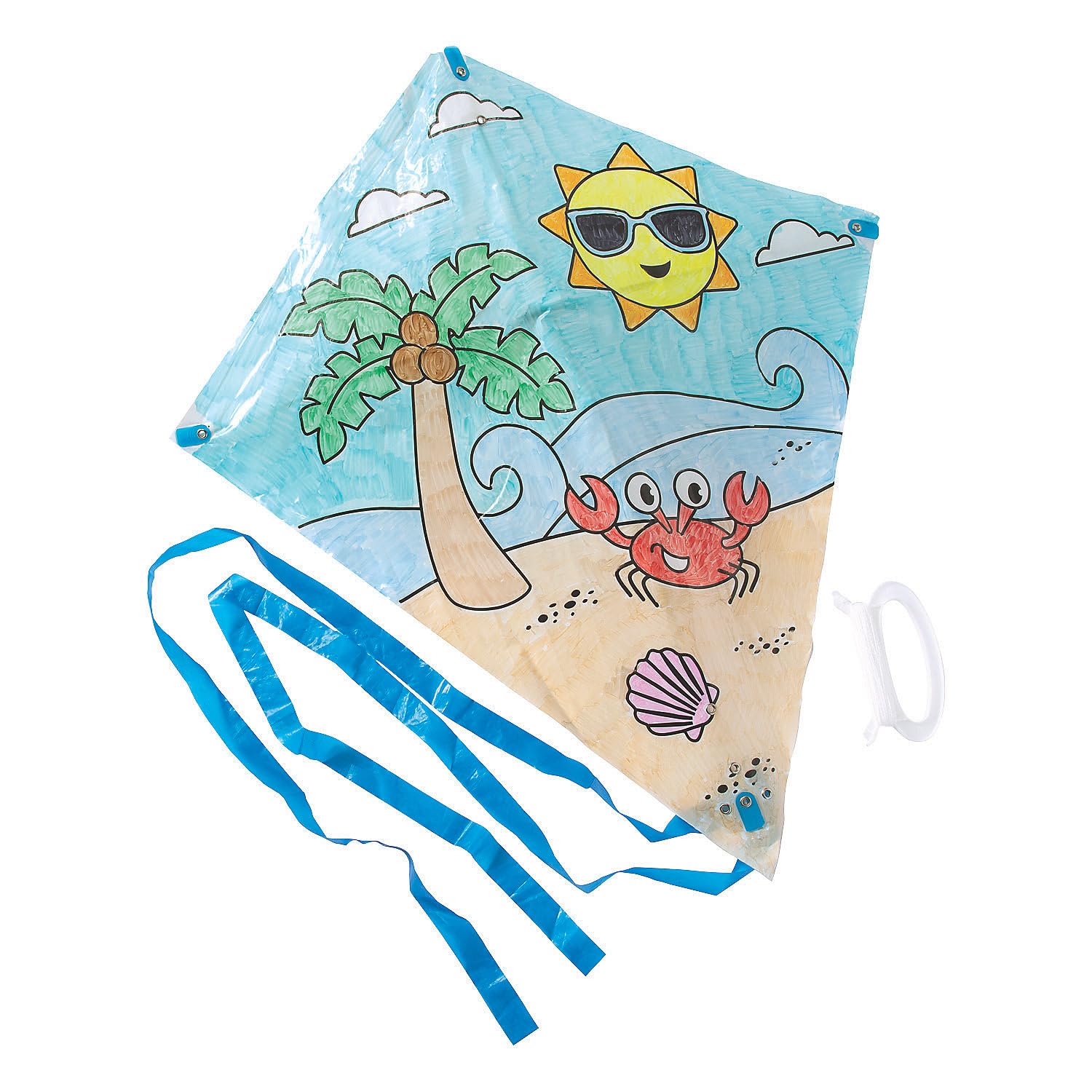 Fun Express Color Your Own Beach Themed Kites - Crafts for Kids and Fun Home Activities - VBS Vacation Bible School Supplies/Decor