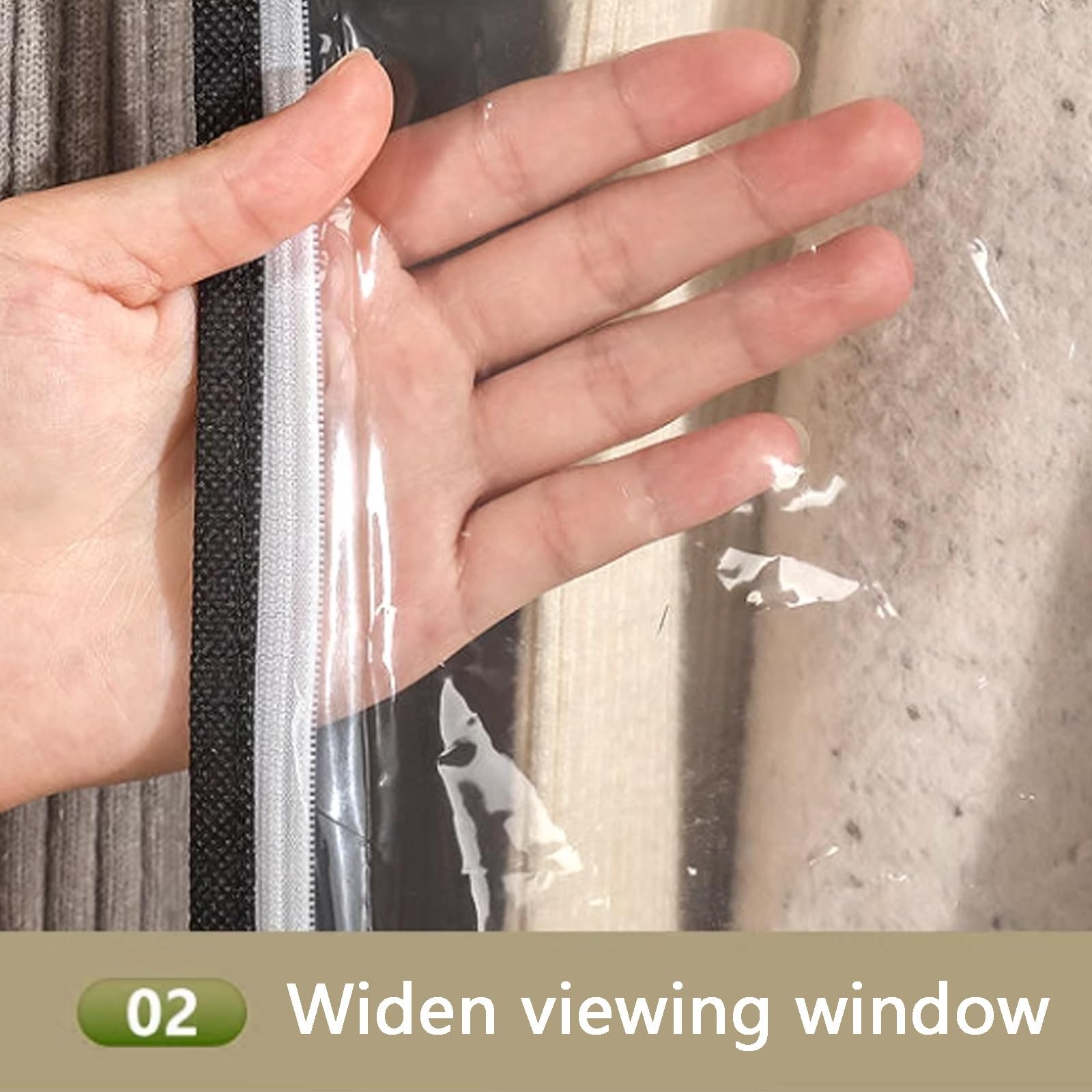 Kleidersack, Kleiderbügelüberzug mit transparentem Fenster, Reißverschluss, Vlies-Kleiderüberzug(Gray,100 * 50 * 150cm/39 * 20 * 59in)