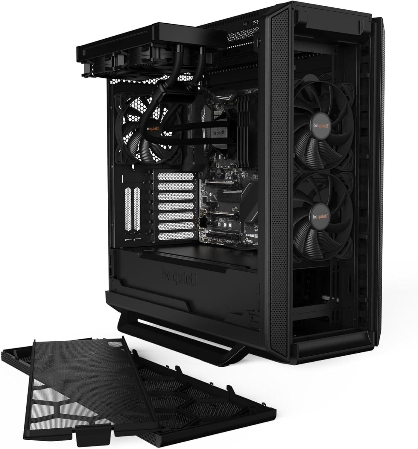 be quiet! Silent Base 802 Window Black PC-Gehäuse, 3X Pure Wings 2 140mm, 2 austauschbare Top- und Frontcover, entkoppeltes Mainboardtray