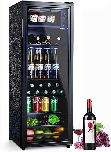 Miniatura 9 de Refrigerador y enfriador de bebidas de 2.6 pies cúbicos, refrigerador con puerta de vidrio templado, refrigerador para 126 latas de vino, cerveza y