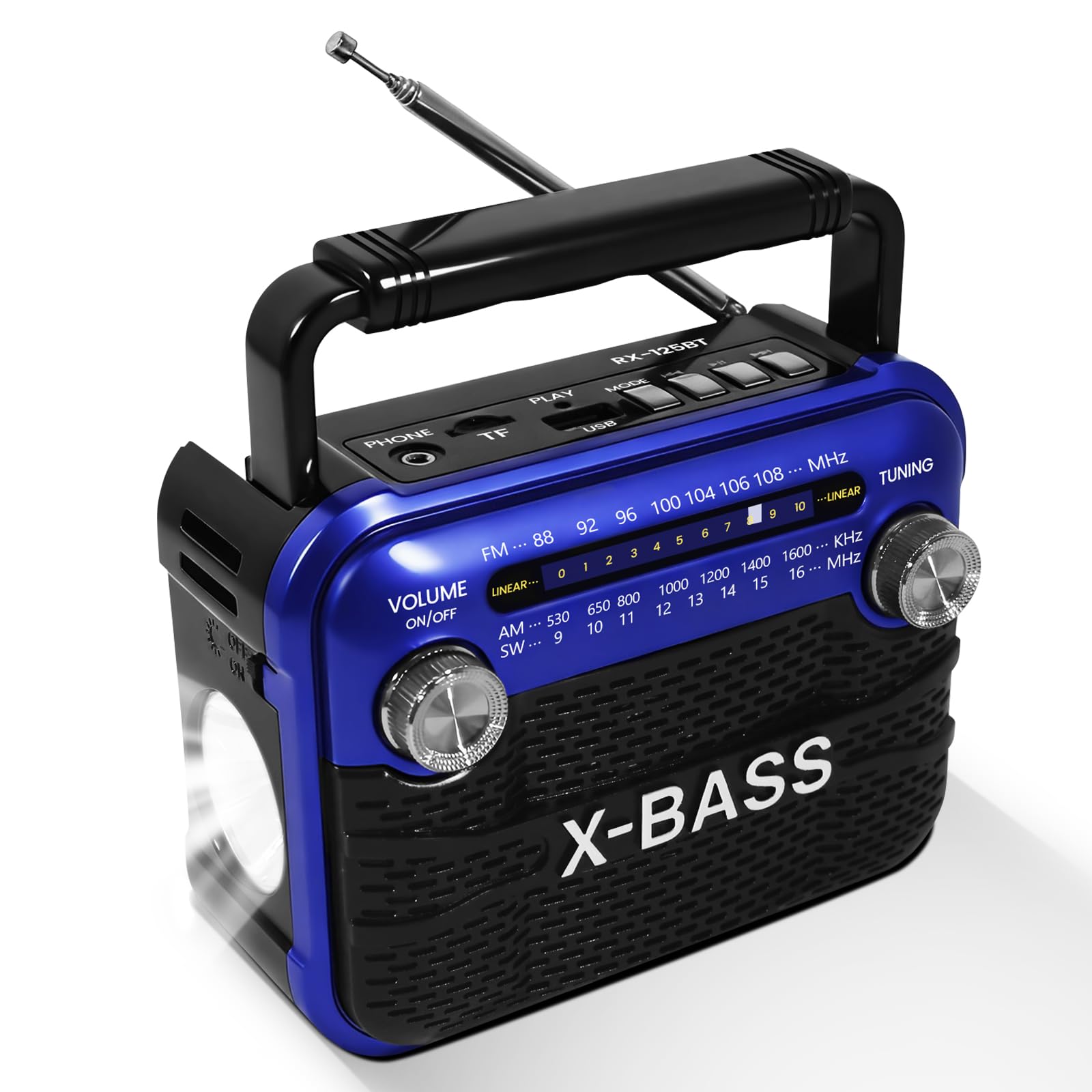 Portable AM/FM/SW Shortwave Radio with Bluetooth 5.0 ，Support USB/TF Player, Battery Operated/USB Charge,X-Bass ，Digital Tuner & Earphone Jack, Perfect for Gifts/Elderly/Home-image-27