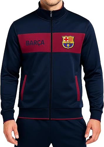 Miniatura 15 de Icon Sports Chaqueta deportiva de fútbol con licencia oficial del FC Barcelona, unisex para adultos