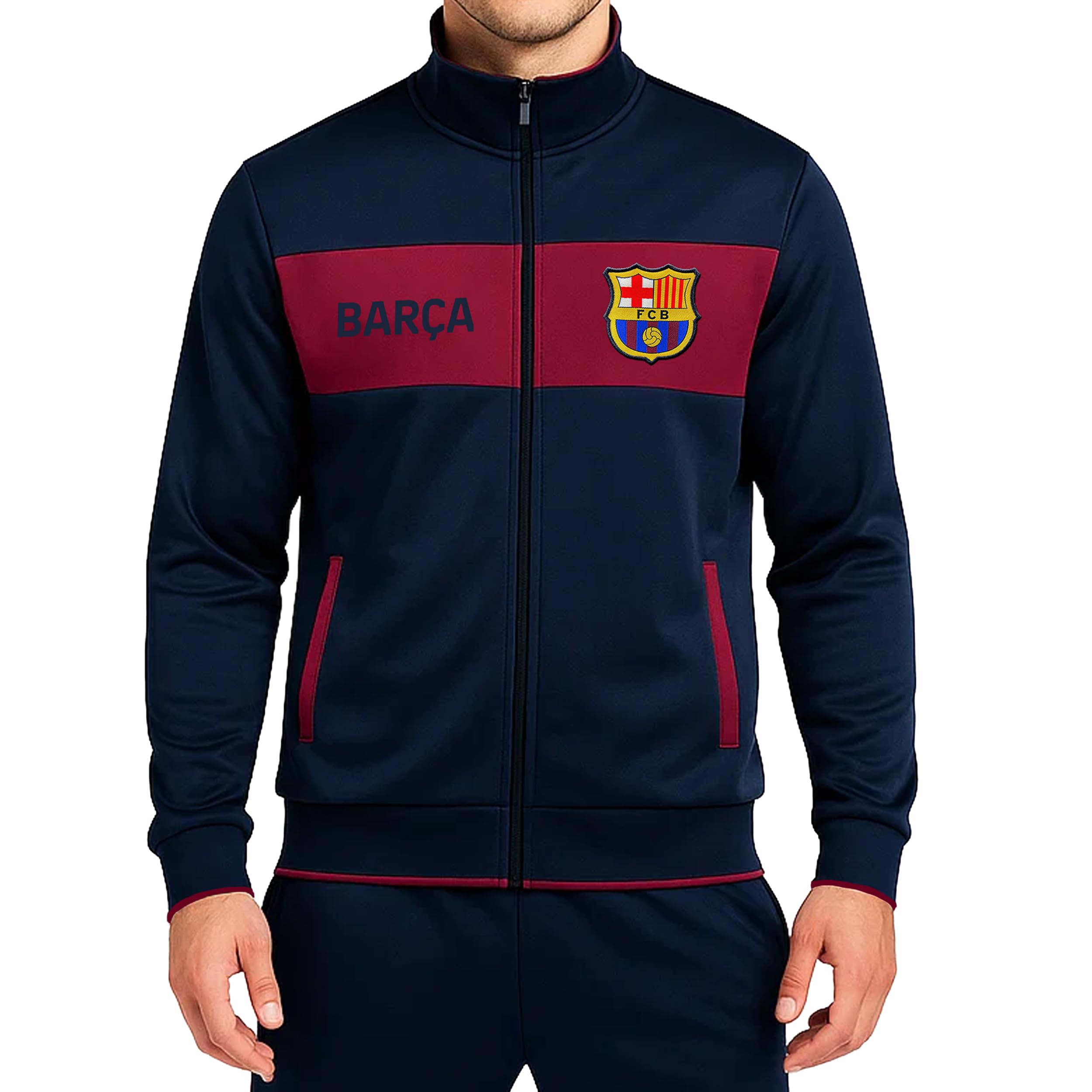 Icon SportsOfficially Licensed FC Barcelona Soccer Track Jacket - Unisex Adult