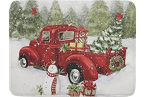 Christmas Red Truck Dish Mat for Kitchen Counter