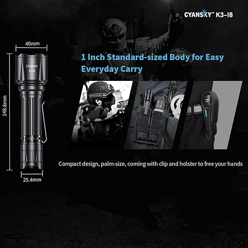 Miniatura 4 de CYANSKY Linterna de caza, iluminador IR de largo alcance de alta potencia con LED infrarrojo de 850 nm diseñado para caza nocturna, observación,