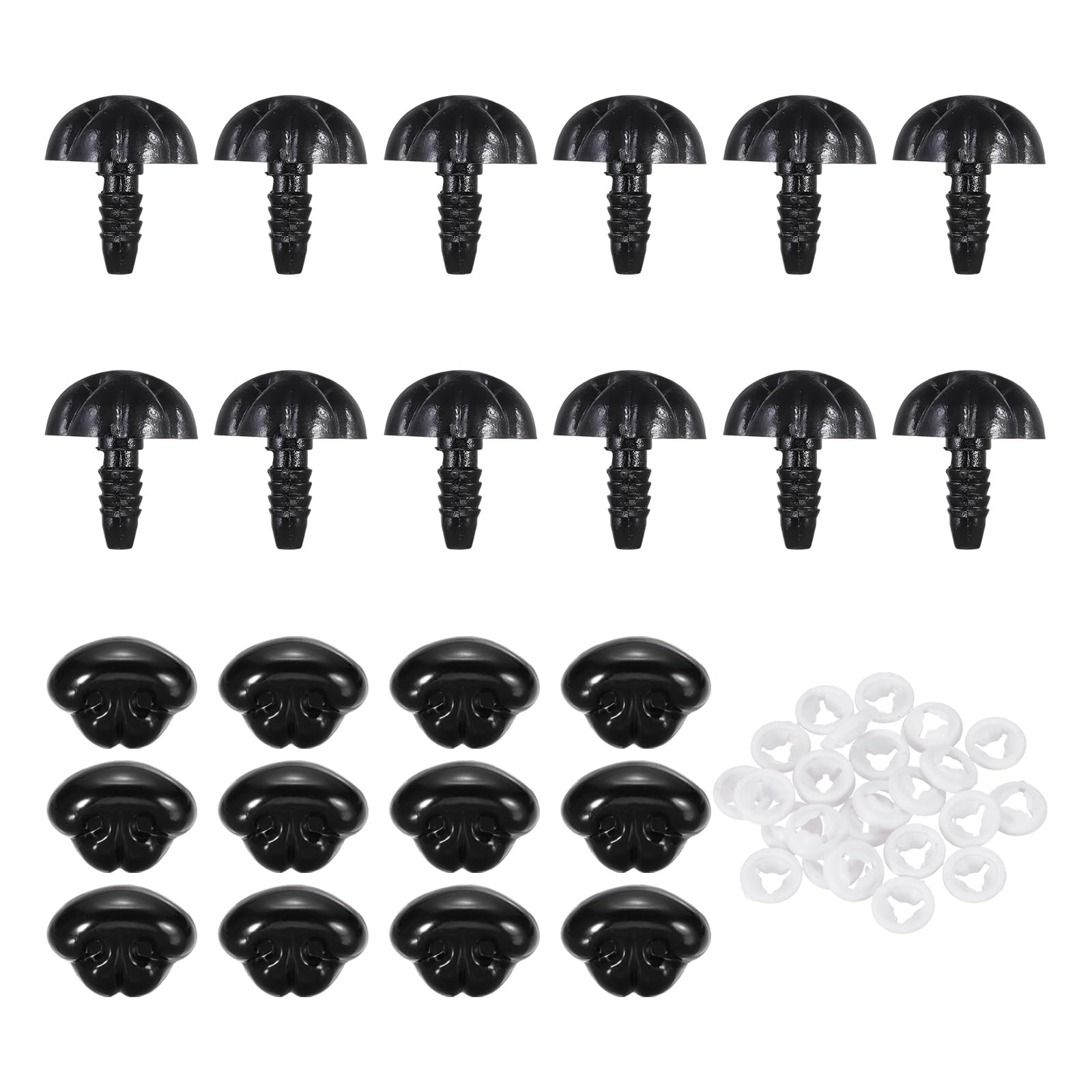 Muiltvoe 25Pcs Safety Dog Noses, Plastic Matte Dog Nose with Spacer for DIY Stuffed Animals Crochet Bear Doll Making Supplies, 19 x 15 x 21mm / 0.75 x 0.59 x 0.83in