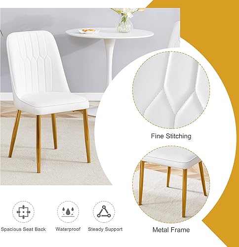 Miniatura 5 de Dining Chairs and Table & Chair Sets - Modern PU Leather Seating with Metal Legs for Kitchen, Living Room, Dining Room, Bedroom and Office Desk