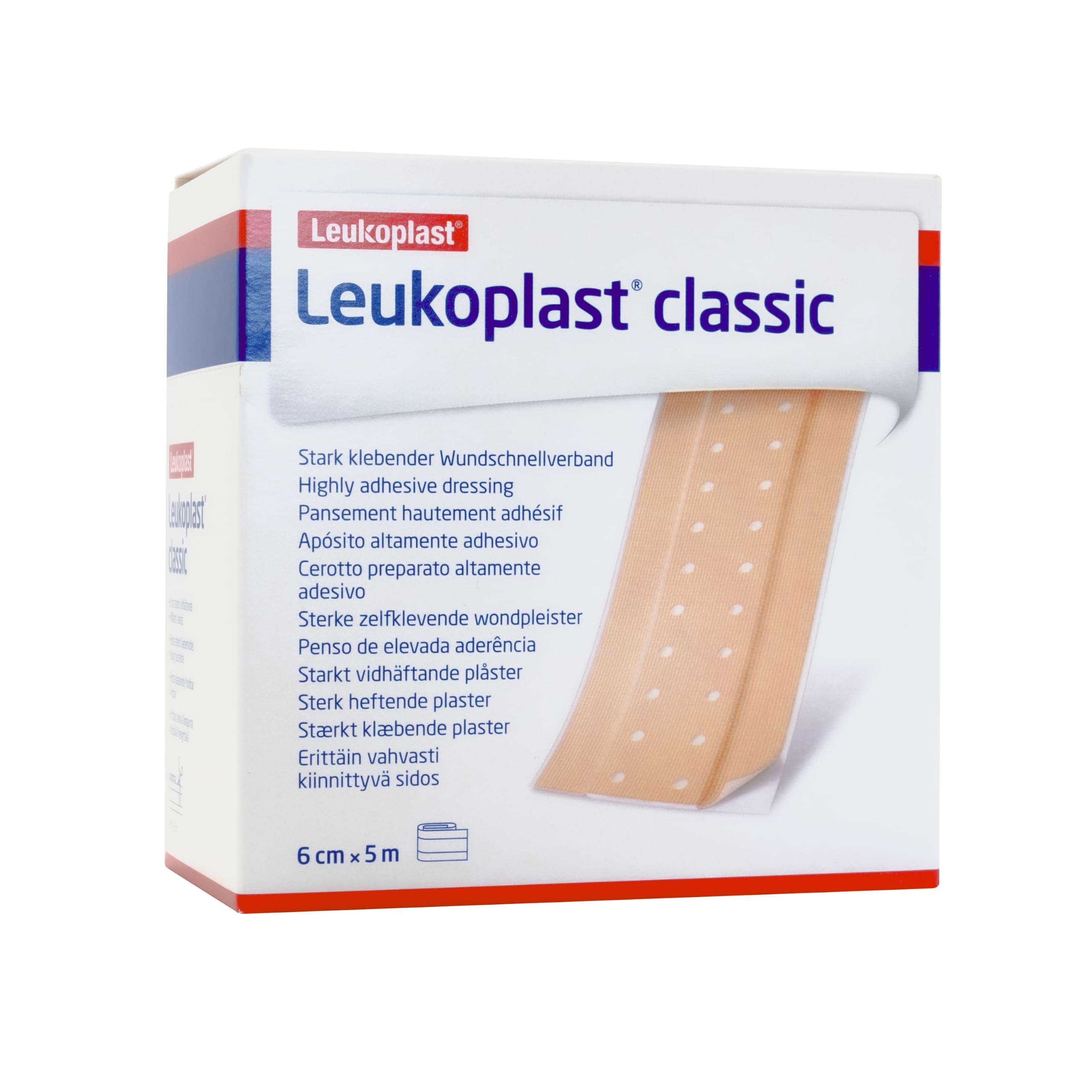 Apósitos clásicos Leukoplast de 5m con alta adherencia textil 7