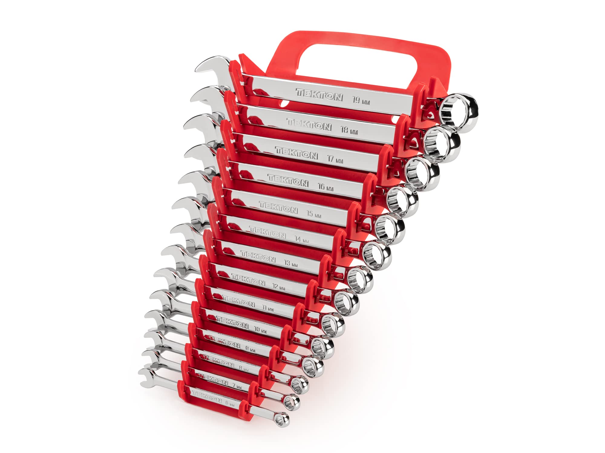 TEKTON Combination Wrench Set with Holder, 14-Piece (6-19 mm) | WCB92201