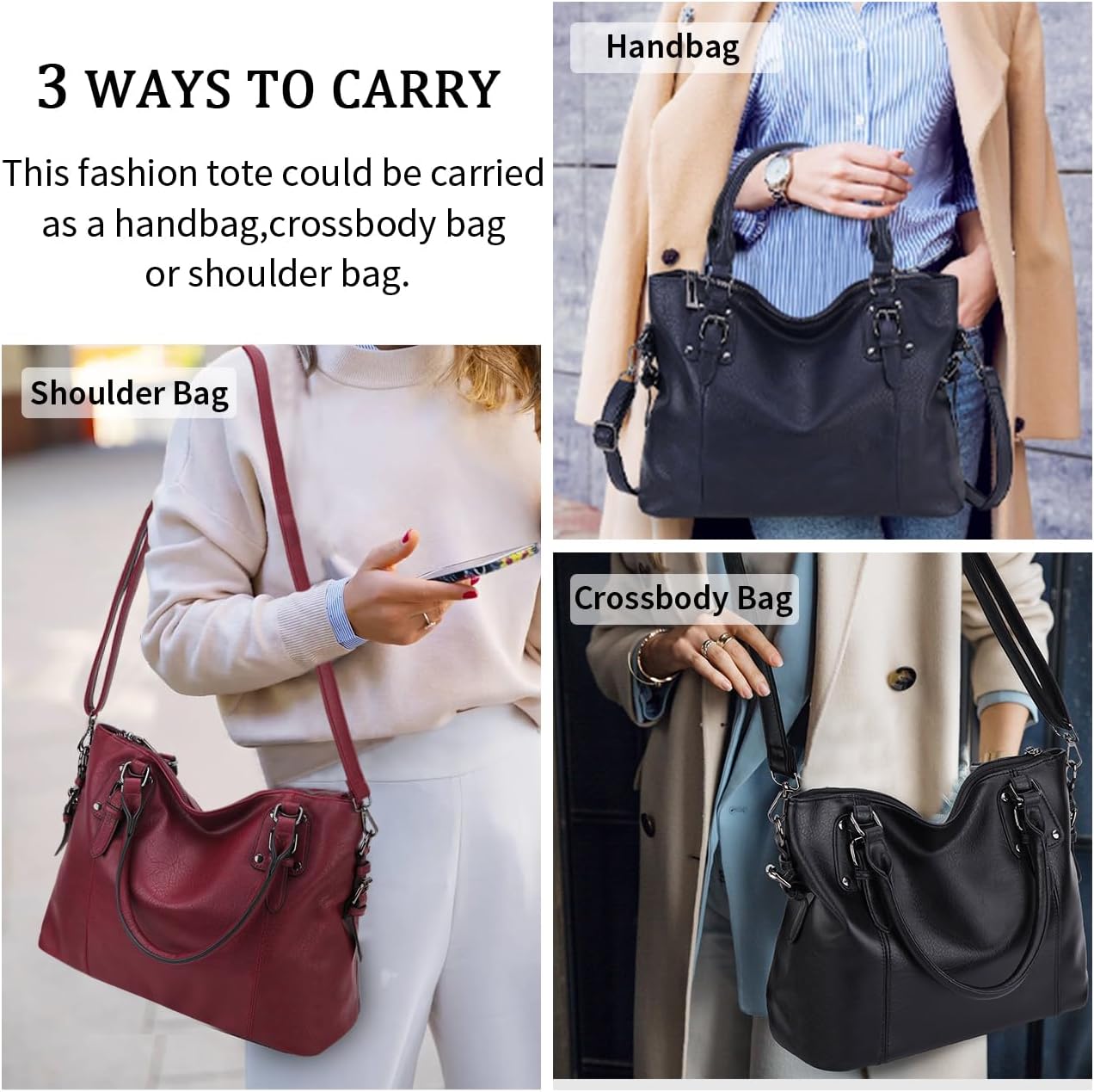 VX VONXURY Hobo Bag for Women, Tote Bag Shoulder Crossbody Bags Satchel Purses for Women