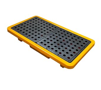 Spill Containment Pallet with Drain 5.3Gal Capacity 26x14x4.7in Spill Control for Countertop Lab Chemical Containers Kitchen Tabletop Garage Nestable Modular Easy to Transfer Durable HDPE