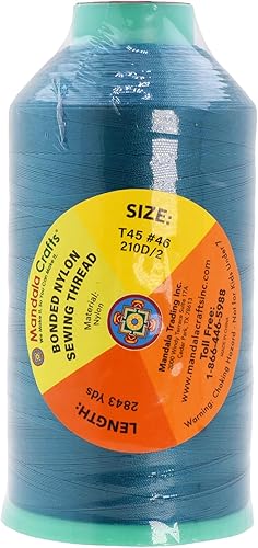 Miniatura 485 de Mandala Crafts Hilos de coser resistentes de nailon consolidado, hilo para tejer jeans de cuero, hilos de tapicería marina al aire libre, Beige