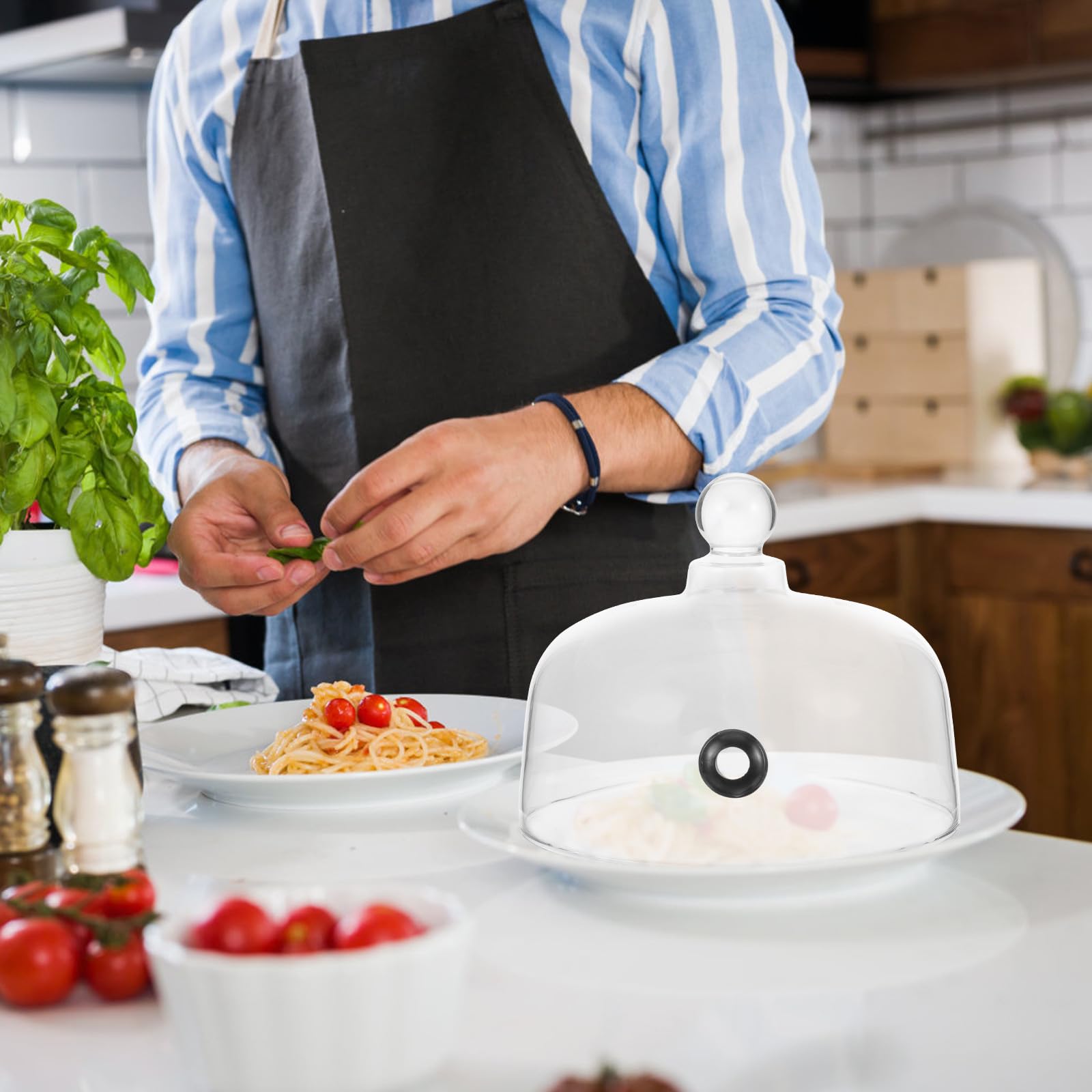 Cloche à Gâteau en Verre Transparent 30 Cm – Dôme Protecteur pour Desserts et Fumoir Alimentaire, Couvercle de Présentation pour Restaurant et Pâtisserie