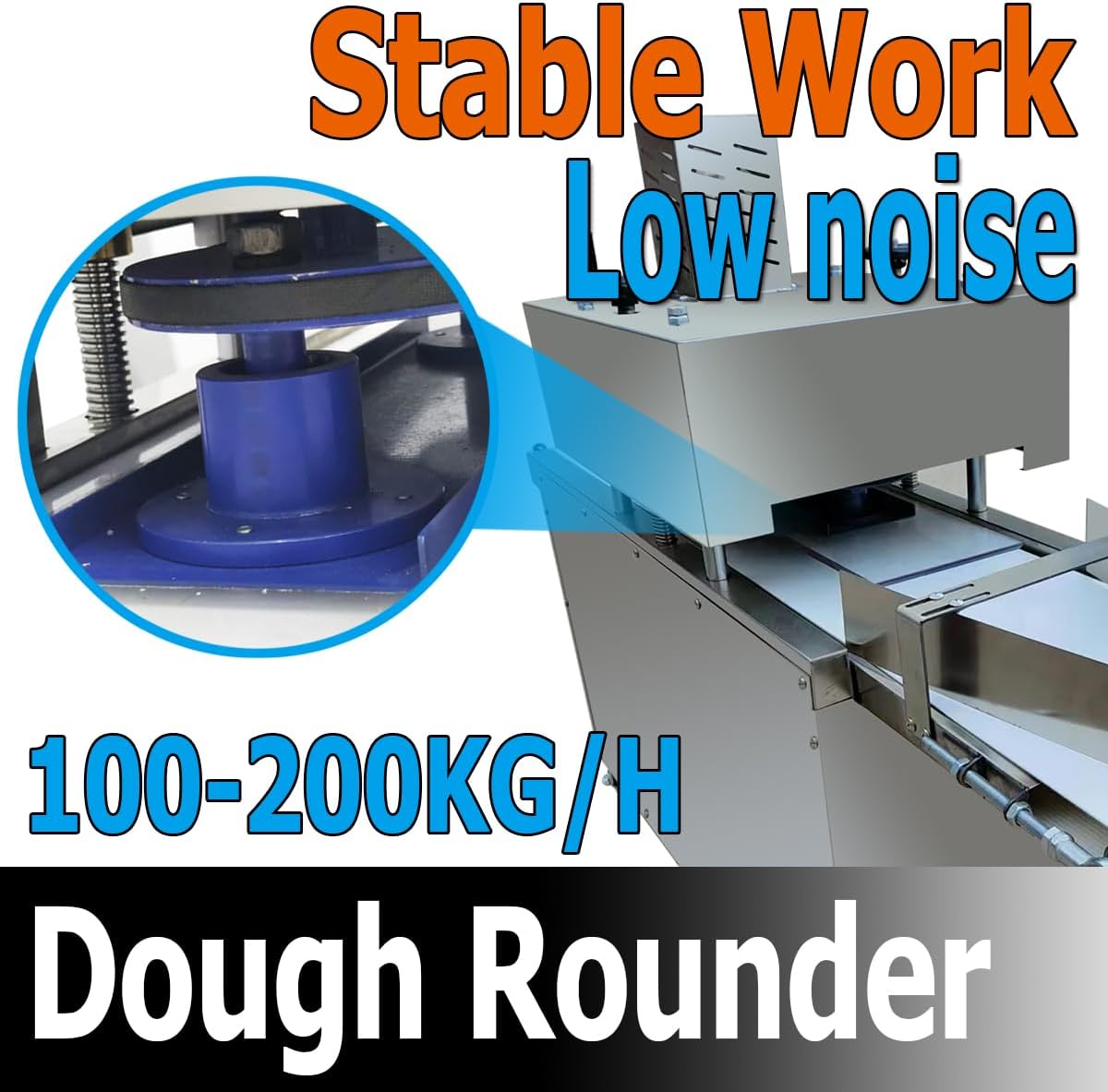 Dough Rounder Roller max 7.05oz Dough Ball Shaping Machine Bread Makers Pizza tortilla dough ball maker with 2 speed controllers (0.39-1.18inch/10-30mm, 110V/60HZ)