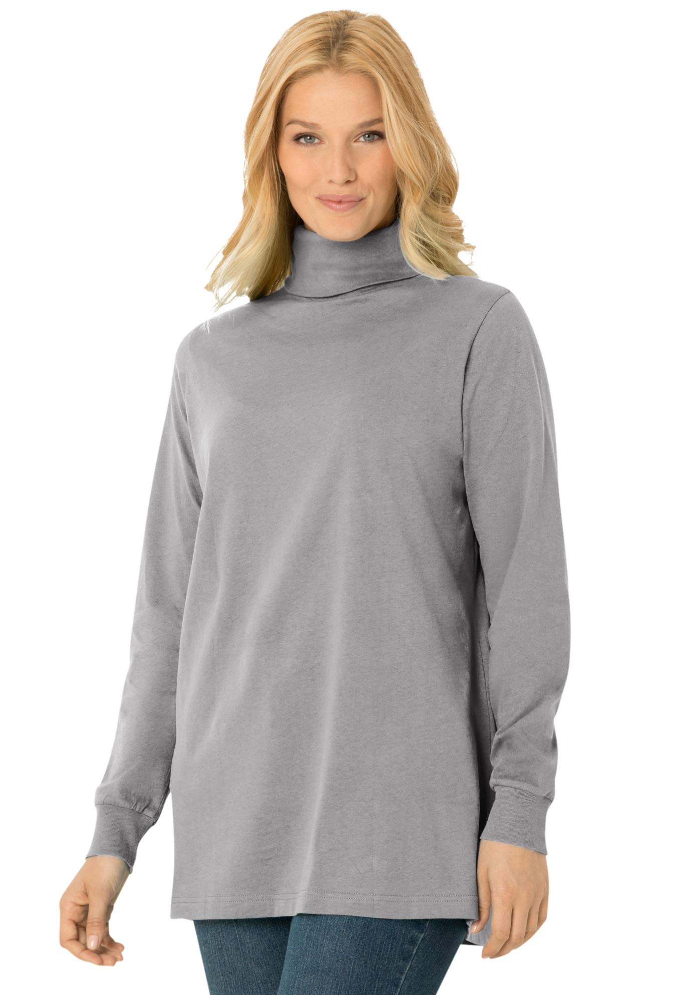 Woman Within Plus Size Perfect Long-Sleeve Turtleneck Tee (Petite Available)