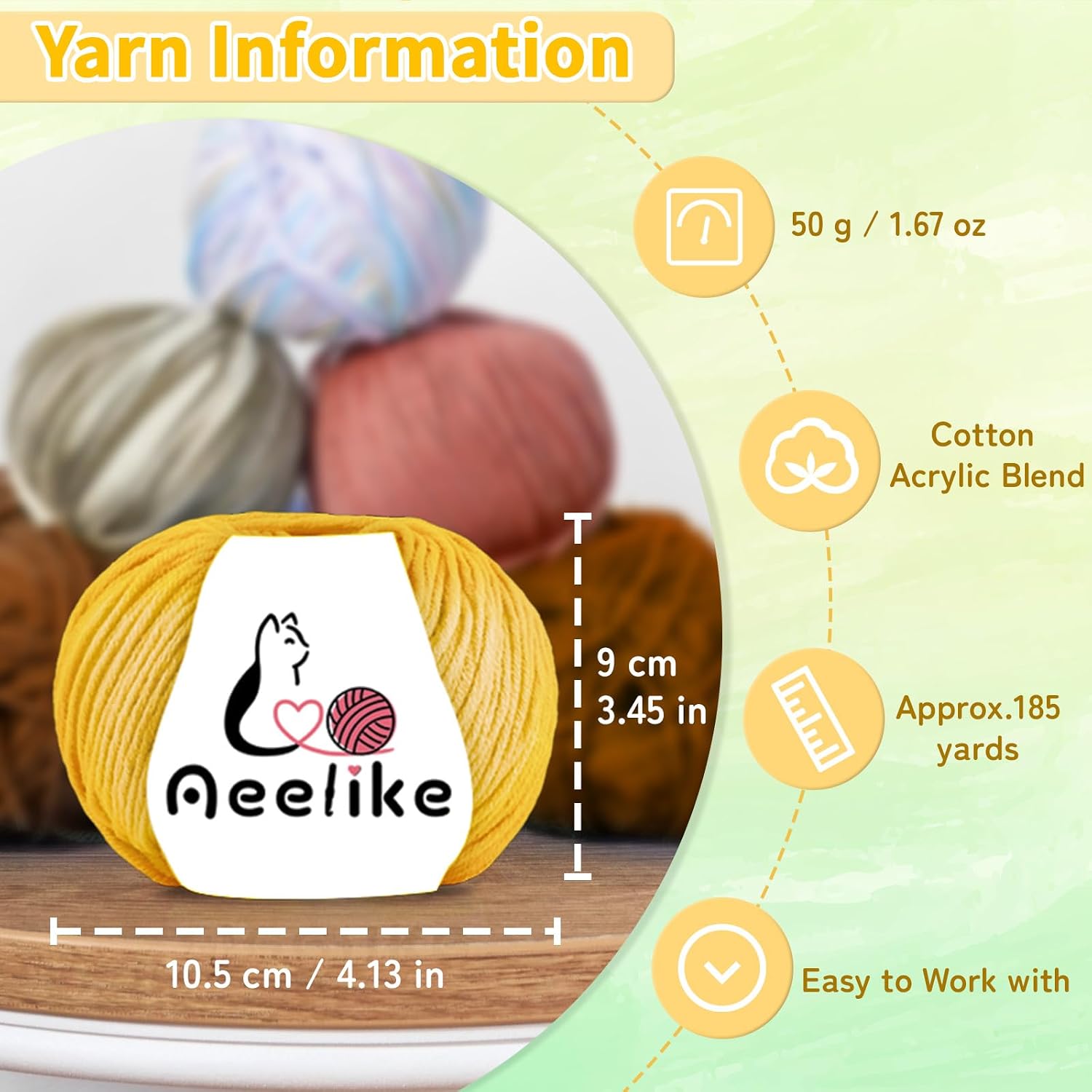 Aeelike Cotton Yarn for Crocheting, 20 PCS Multicolored Crochet Yarns Set Milk Cotton Yarn Bundle 4 Medium (Worsted) for DIY Crafts Sweaters