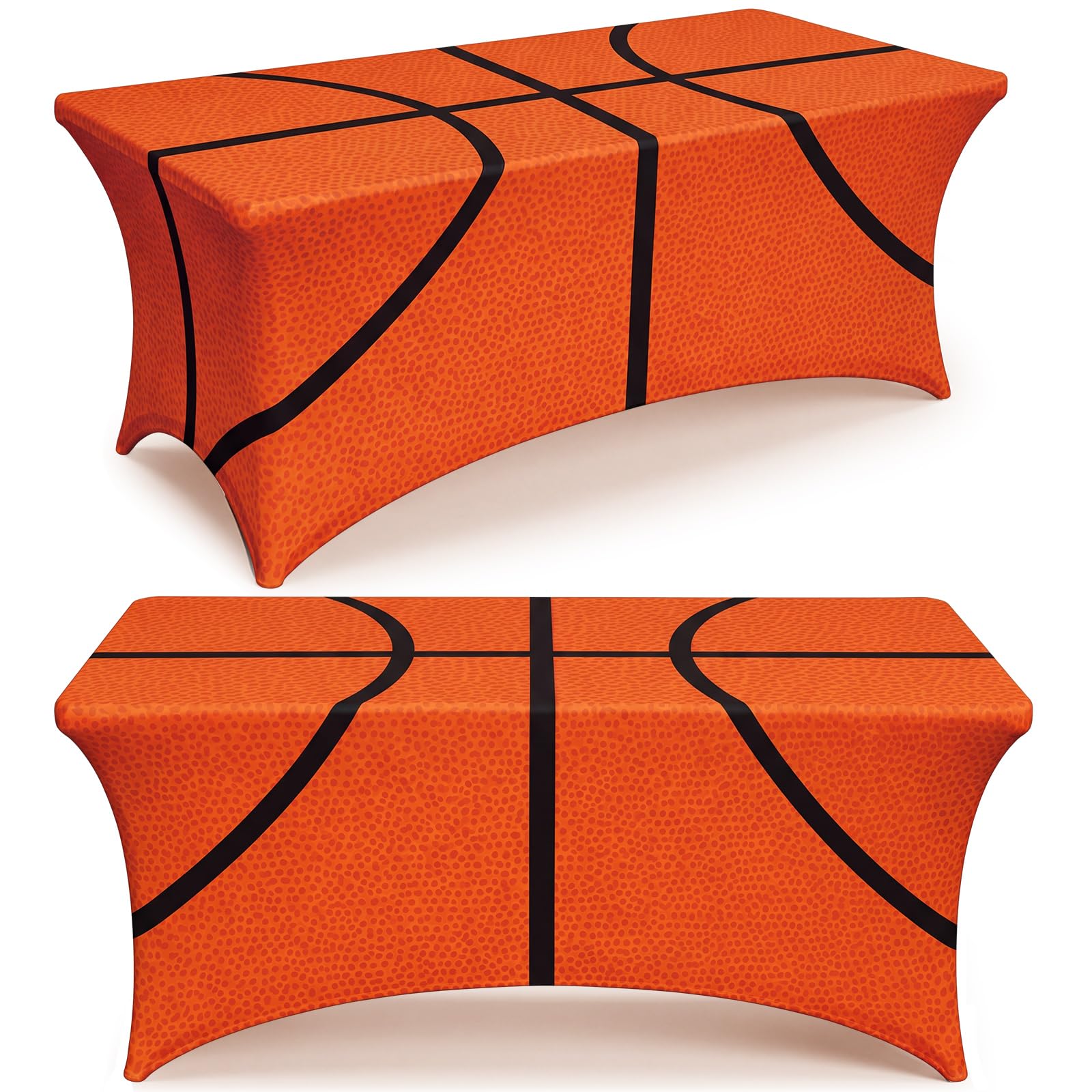 Moukeren Basketball Party Tablecloth 6 Feet Basketball Stretch Table Cover
