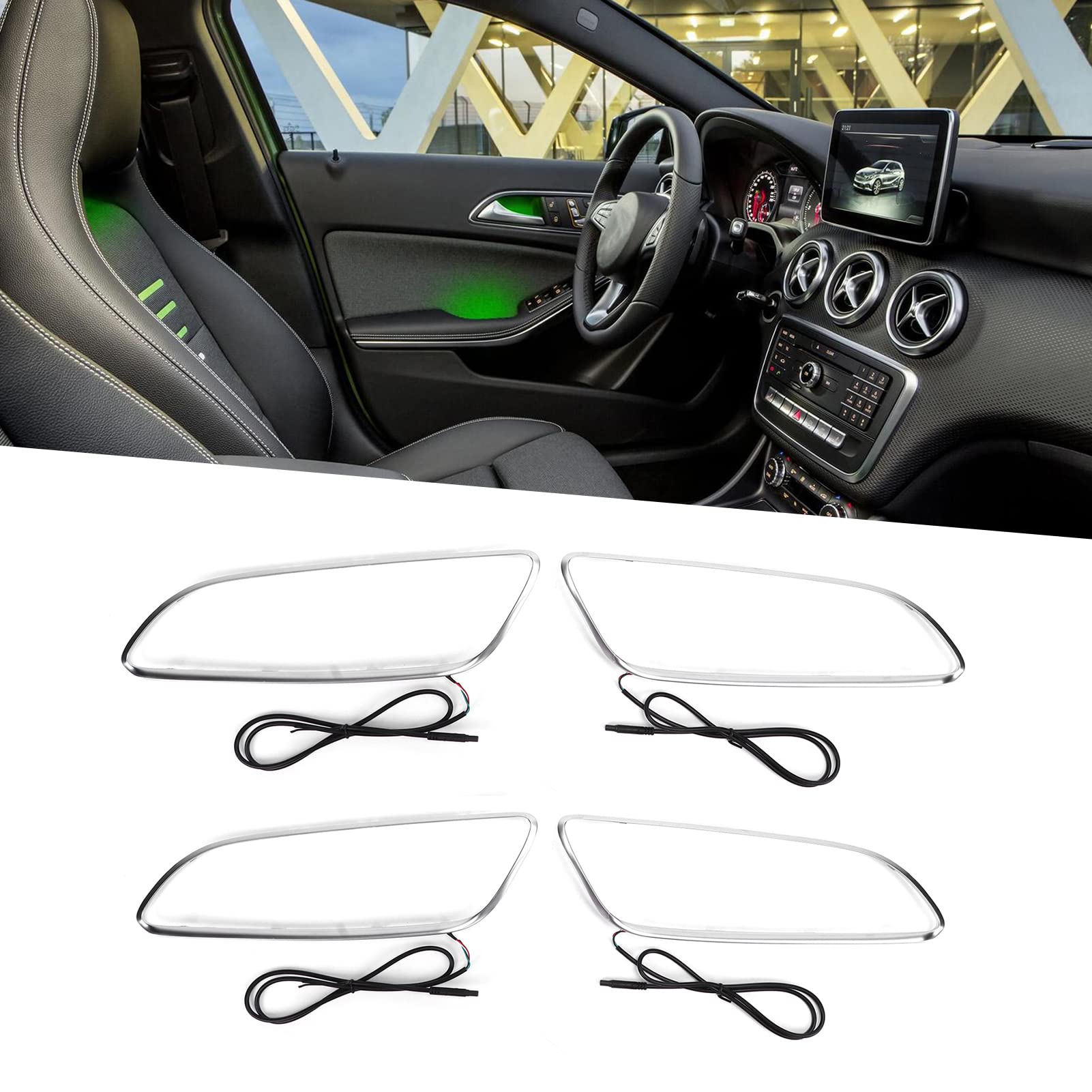 Amazon | Headerbs アンビエント照明キット、12色の車用LEDカー
