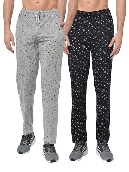 Cotton Blended Multi Color Fashinable Trackpants for Men (Pack of 2)-D1-PR1_0002-P