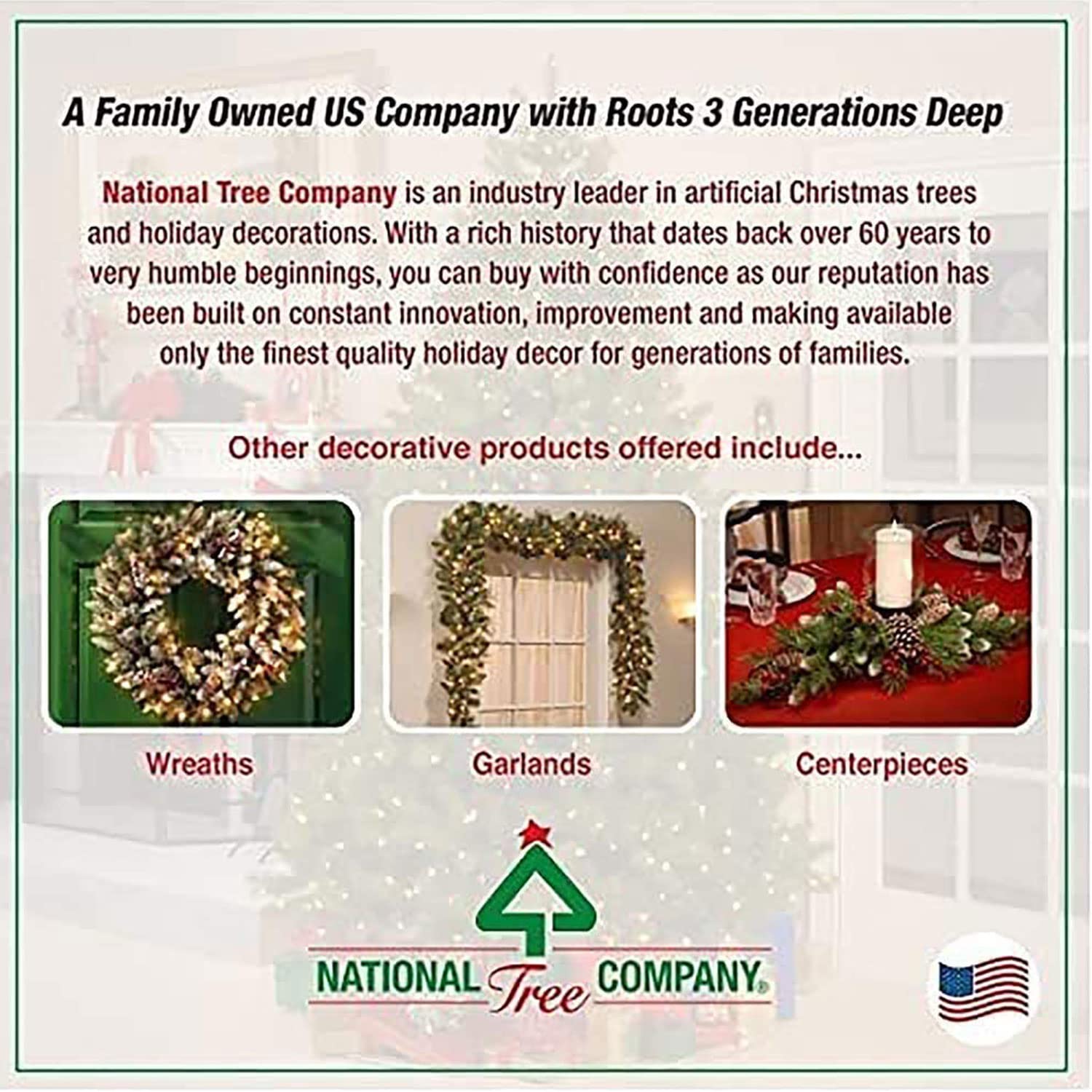 National Tree Company 4 ft Kincaid Spruce Mini Artificial Christmas Tree with 100 Clear Lights, 269 Tips, Stand Included, Green 5 National Tree Company 4 ft Kincaid Spruce Mini Artificial Christmas Tree with 100 Clear Lights, 269 Tips, Stand Included, Green - Image 5