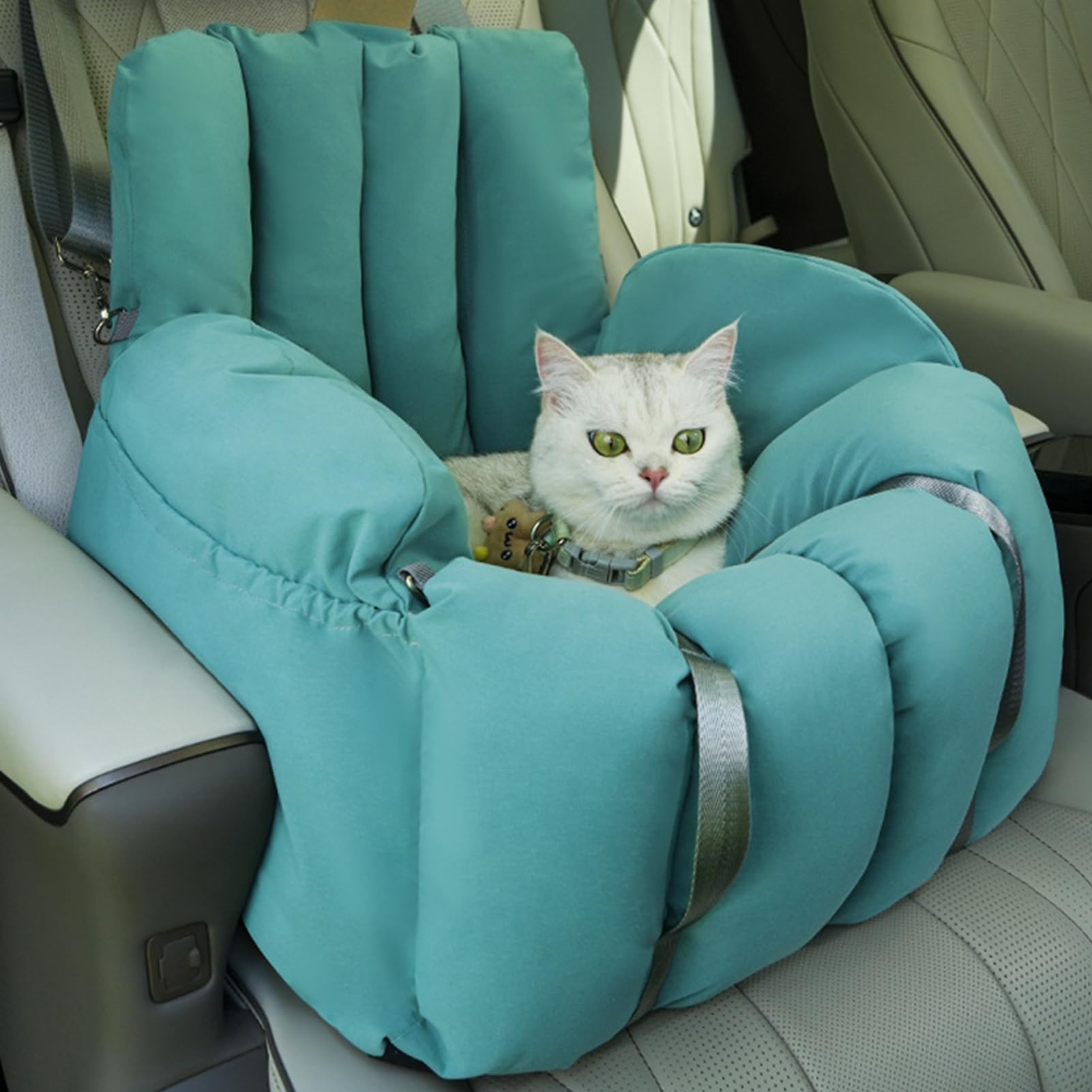 Asiento Elevador de Coche para Mascotas – Cama compacta de Viaje para | cachorros, transportador portátil suave, soporte de seguridad , asiento portátil ajustable para perros y gatos, para