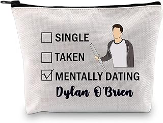 Dylan O Inspired Gift Mentally Dating Dylan O Makeup Bag Stiles Stilinski Fan Cosmetic Bag Dylan O Merch (Dylan O White Bag)
