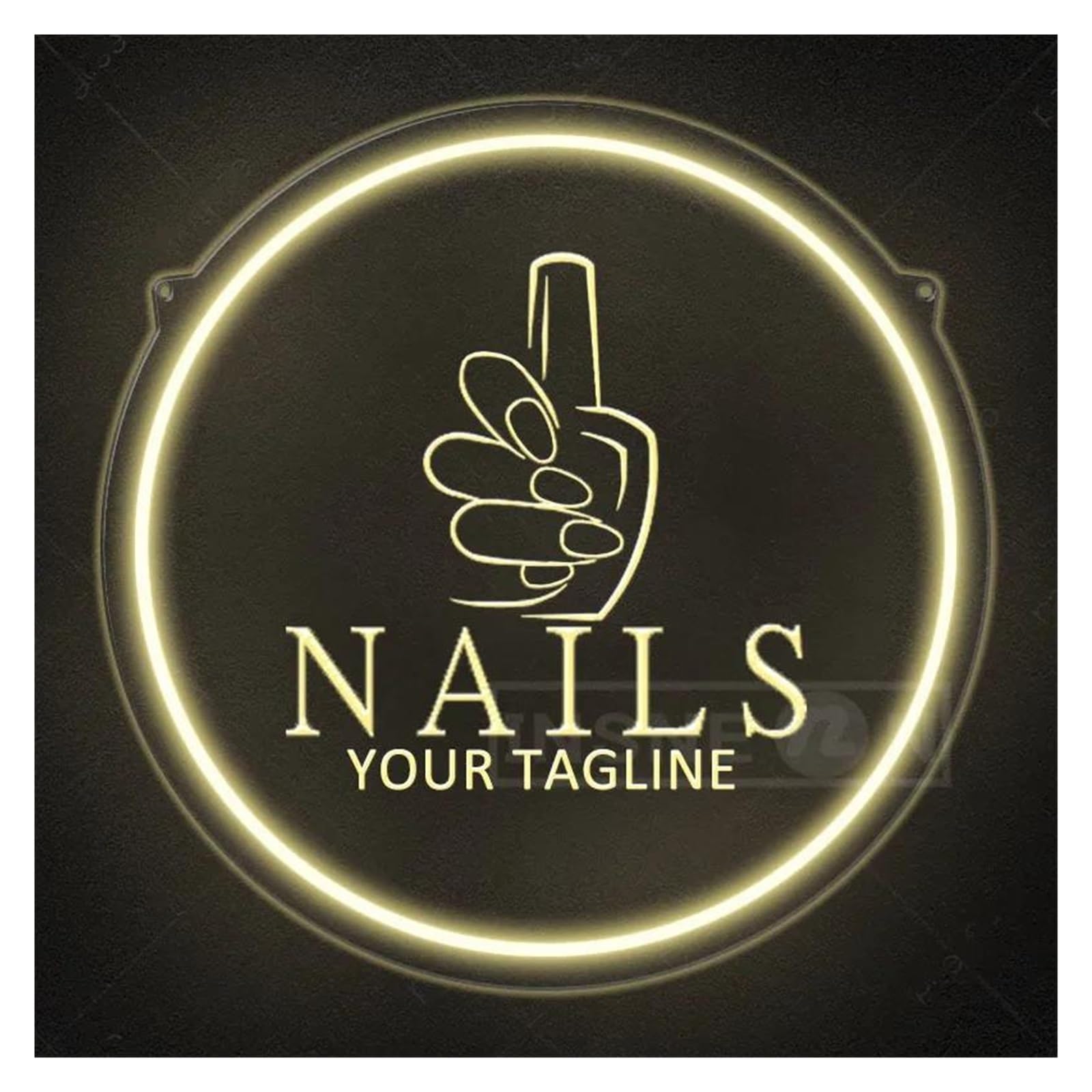SHOUXI Sign Lamp USB-Powered Nails Your Tagline Neon Sign Lights for Salons Barber Beauty Shop Business Window Display Decor 29cmх29cm(E)