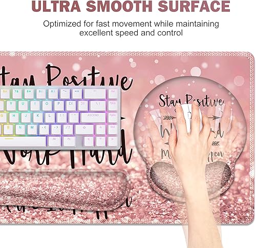 Miniatura 2 de Alfombrilla para mouse y teclado, reposamuñecas de goma antideslizante de gel para oficina en casa, computadora, laptop, mecanógrafo, jugador,