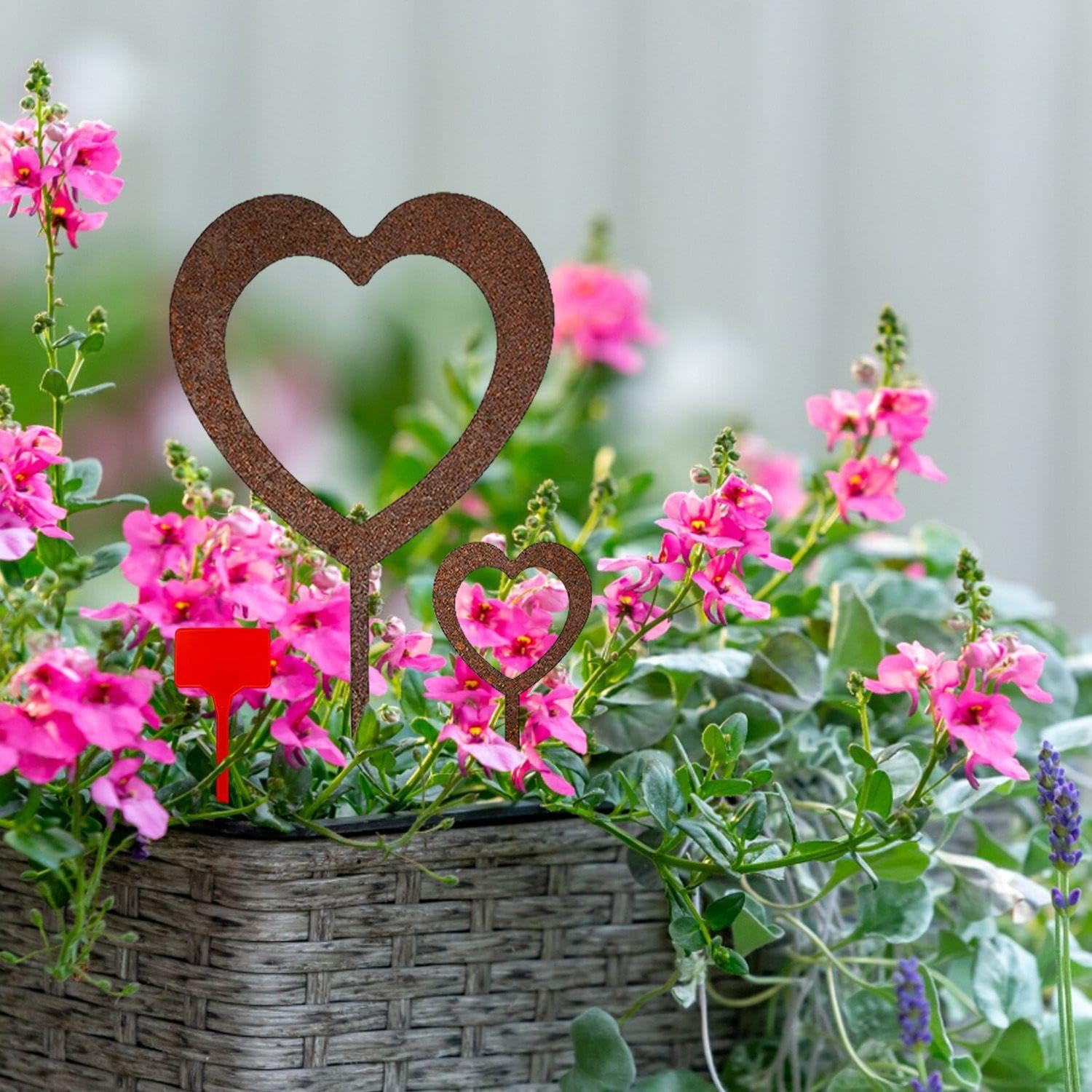 Box da Giardino A 3 A Forma di Cuore E 3 Segni, Decorazioni da Giardino, Ghiaia Vegetale, Decorazioni da Giardino.