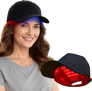 Wearable Red Therapy Products, Red Light Therapy Cap for Hair Growth, LLLT Device for Men & Women with 660nm Red, 850nm Infrared & 450nm Blue Light, Hair Loss Treatment Cap for Home Use–Portable, Comfortable & Easy to Wear