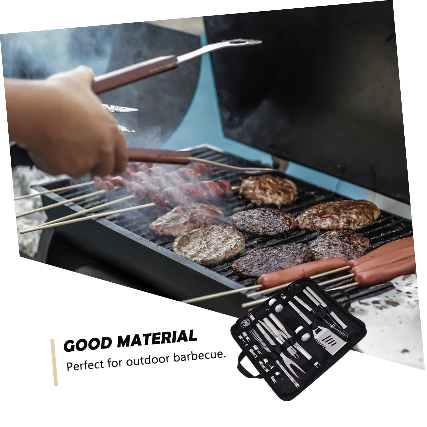 PartyKindom Acciaio Inox Per Barbecue Kit Utensili Barbecue Per Uso Domestico All Aperto Accessori Completi Per Grigliata